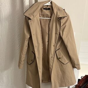 Lauren Ralph Lauren Beige Trench Coat with Contrast Piping